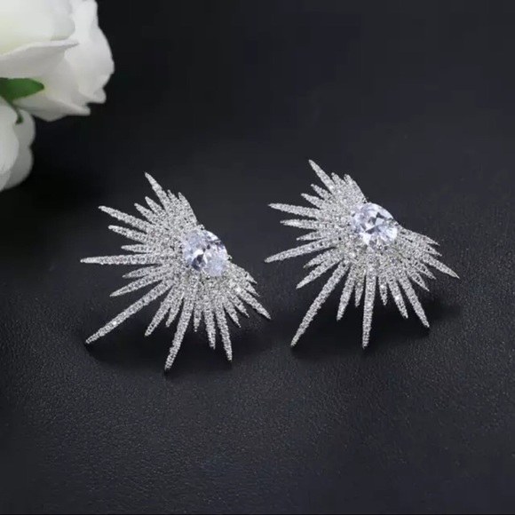 New Women’s Beautiful Diamond Earrings New - Picture 2 of 5